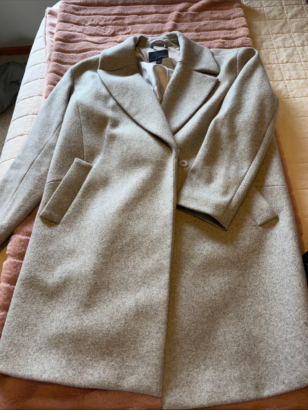 Banana Republic Women's Pea Coat - Light Gray